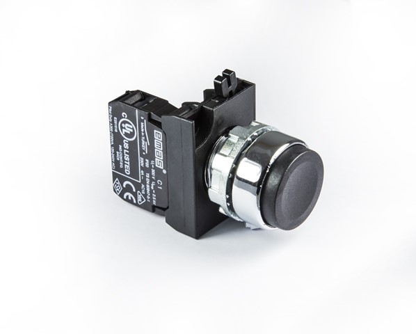 CM Series Metal 1NO Spring Extended Black 22 mm Control Unit